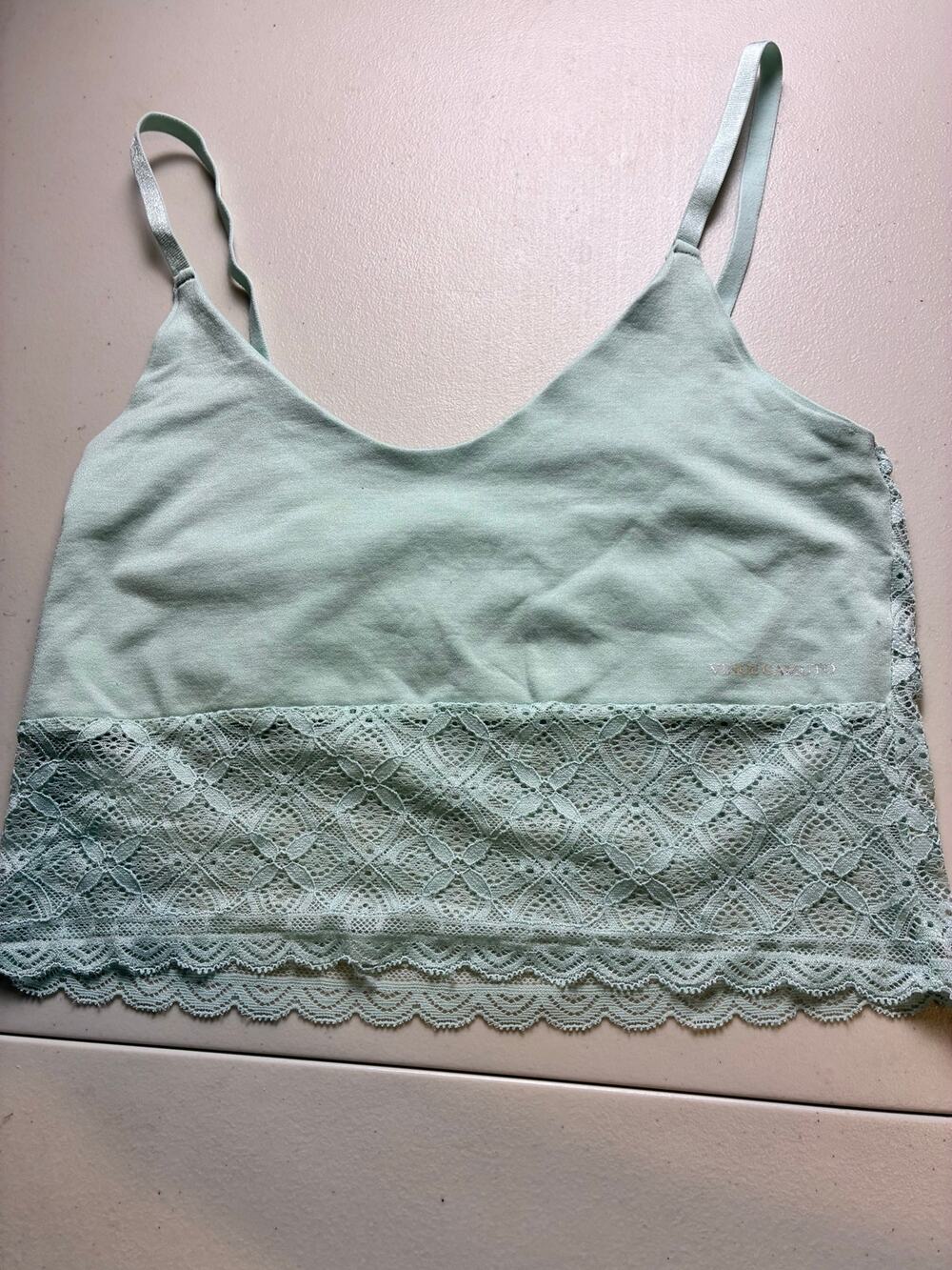 Vince Camuto Lace Bralette XL Mint Green Adjustable Strap Wireless Bra